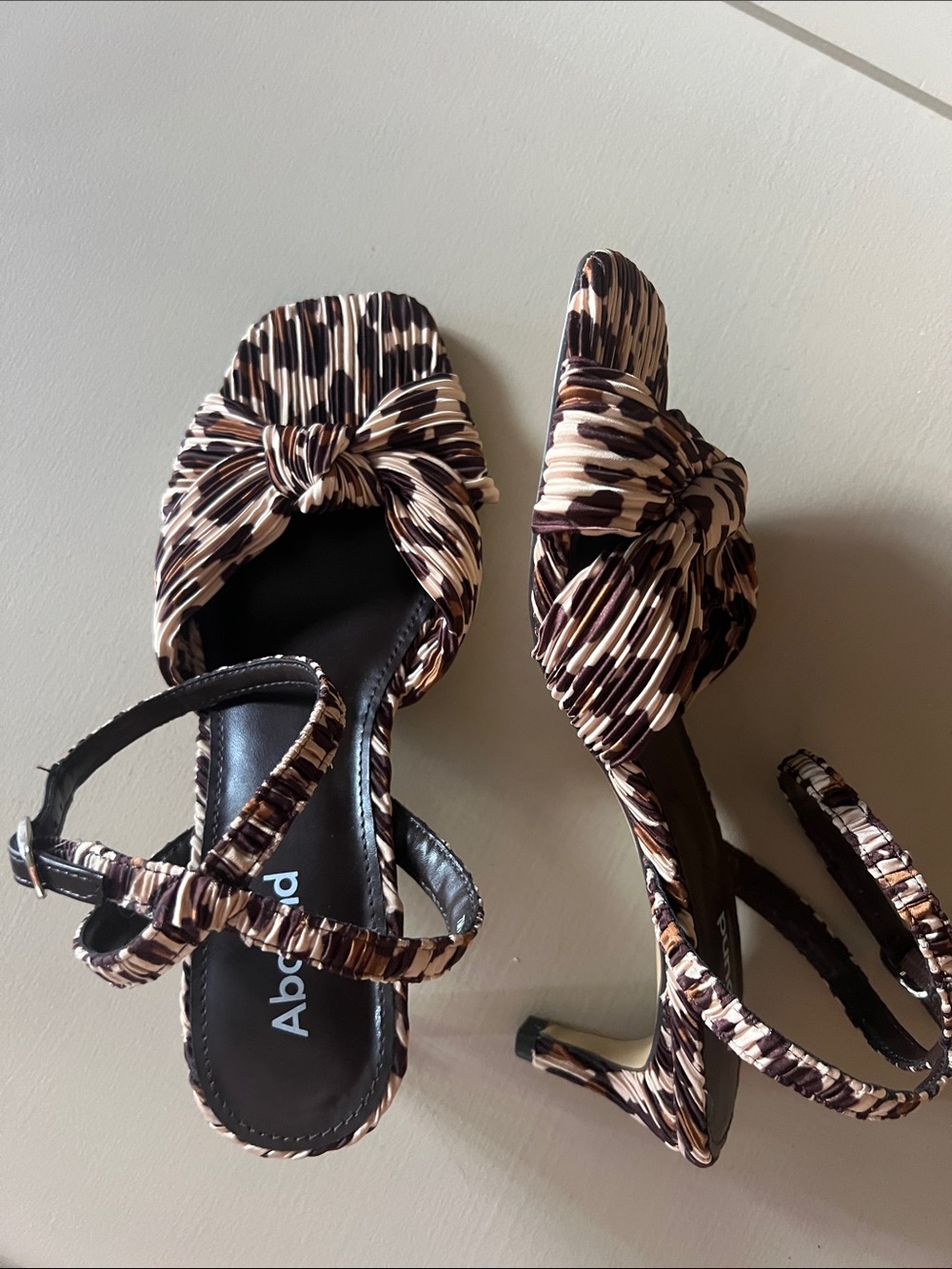 Abound Tan and Brown Leopard-Print Knot Front Heels